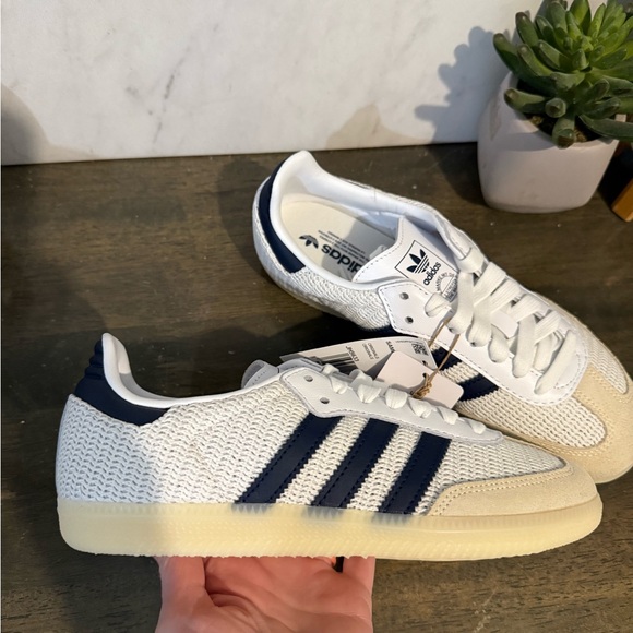adidas Samba OG Cloud White / Night Indigo / Cream White - Picture 8 of 10